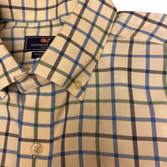 Vineyard Vines White and Blue Long Sleeve Murray Button Down Shirt Sz L - Picture 3 of 14